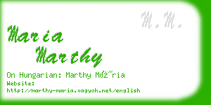 maria marthy business card